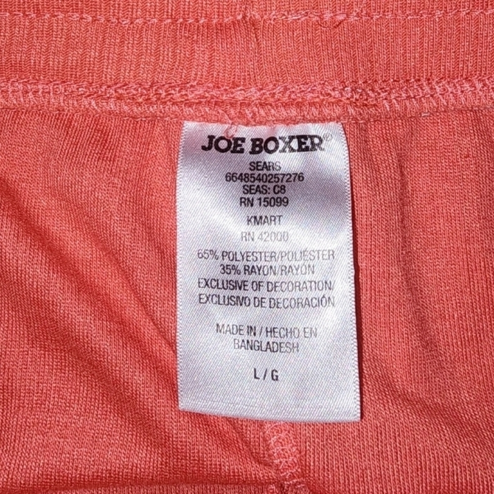 Joe Boxer Ribbed Pajama Set Coral Size L - Picture 9 of 12